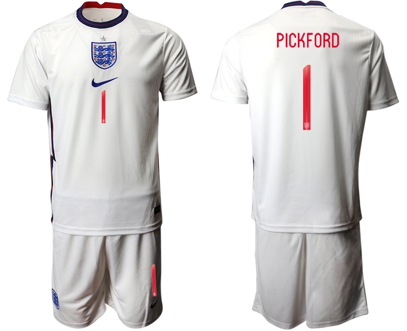 Men 2021 European Cup England home white #1 Soccer Jersey1->england jersey->Soccer Country Jersey